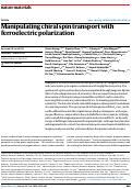 Cover page: Manipulating chiral spin transport with ferroelectric polarization