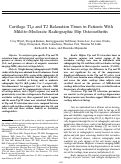 Cover page: Cartilage T1ρ and T2 Relaxation Times in Patients With Mild‐to‐Moderate Radiographic Hip Osteoarthritis