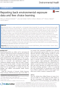 Cover page: Reporting back environmental exposure data and free choice learning