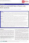 Cover page: Higher IL-6 and IL6:IGF Ratio in Patients with Barth Syndrome