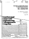 Cover page: EVALUATION OF WELL-TO-WELL TRACERS FOR GEOTHERMAL RESERVOIRS. PART I: LITERATURE SURVEY. PART 2: LABORATORY WORK
