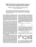 Cover page: Stable transmission of radio frequency signals on fiber links using interferomectric delay sensing