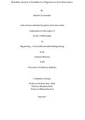 Cover page: Reliability Analysis of the Influence of Vegetation on Levee Performance