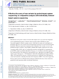 Cover page: Effective discovery of rare variants by pooled target capture sequencing: A comparative analysis with individually indexed target capture sequencing