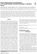 Cover page: Factors Affecting Post-trial Sustainment or De-implementation of Study Interventions: A Narrative Review