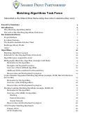 Cover page of Matching Algorithms Task Force Final Report