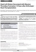 Cover page: Giant Left Atrium Associated with Massive Thrombus Formation 14 Years after Orthotopic Heart Transplantation