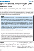 Cover page: Clinical Reactivations of Herpes Simplex Virus Type 2 Infection and Human Immunodeficiency Virus Disease Progression Markers