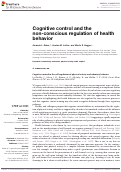 Cover page: Cognitive control and the non-conscious regulation of health behavior