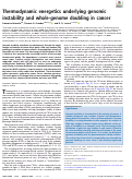 Cover page: Thermodynamic energetics underlying genomic instability and whole-genome doubling in cancer