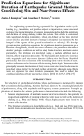 Cover page: Prediction equations for significant duration of earthquake ground motions considering site and near-source effects