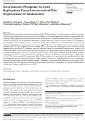 Cover page: Does Calcium Phosphate Cement Kyphoplasty Cause Intervertebral Disk Degeneration in Adolescents?