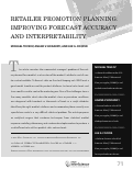 Cover page: Retailer promotion planning: Improving forecast accuracy and interpretability