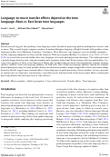 Cover page of Language-to-music transfer effects depend on the tone language: Akan vs. East Asian tone languages