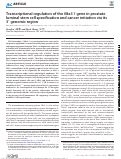 Cover page: Transcriptional regulation of the Nkx3.1 gene in prostate luminal stem cell specification and cancer initiation via its 3′ genomic region