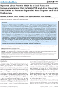 Cover page: Myxoma Virus Protein M029 Is a Dual Function Immunomodulator that Inhibits PKR and Also Conscripts RHA/DHX9 to Promote Expanded Host Tropism and Viral Replication