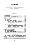 Cover page: The Company Law of the People's Republic of China