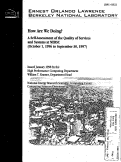Cover page: How Are We Doing? A Self-Assessment of the Quality of Serivces and Systems at NERSC (Oct. 1, 1996 - September 30, 1997)