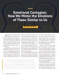 Cover page: Emotional Contagion: How We Mimic the Emotions of Those Similar to Us