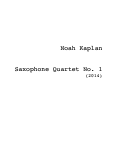Cover page: Saxophone Quartet No. 1