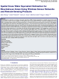 Cover page: Spatial snow water equivalent estimation for mountainous areas using wireless-sensor networks and remote-sensing products