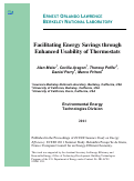 Cover page: Facilitating Energy Savings through Enhanced Usability of Thermostats