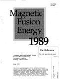 Cover page: Magnetic Fusion Energy 1989