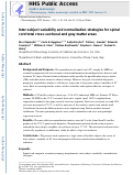 Cover page: Intersubject Variability and Normalization Strategies for Spinal Cord Total Cross‐Sectional and Gray Matter Areas