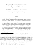 Cover page of Bargaining under liquidity constraints: Experimental evidence