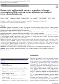 Cover page: Dietary intake and household exposures as predictors of urinary concentrations of high molecular weight phthalates and bisphenol A in a cohort of adolescents