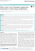 Cover page: When more is less: Emergent suppressive interactions in three-drug combinations