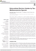 Cover page: Extracellular Electron Uptake by Two Methanosarcina Species