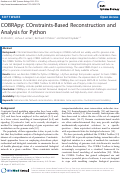 Cover page: COBRApy: COnstraints-Based Reconstruction and Analysis for Python