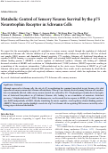 Cover page: Metabolic Control of Sensory Neuron Survival by the p75 Neurotrophin Receptor in Schwann Cells.