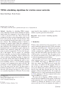 Cover page: TDMA scheduling algorithms for wireless sensor networks