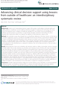 Cover page: Advancing clinical decision support using lessons from outside of healthcare: an interdisciplinary systematic review