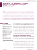 Cover page: The Evolving Role of Omega 3 Fatty Acids in Cardiovascular Disease: Is Icosapent Ethyl the Answer?