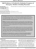 Cover page: Skill Proficiency is Predicted by Intubation Frequency of Emergency Medicine Attending Physicians