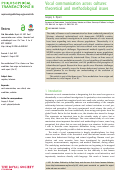 Cover page: Vocal communication across cultures: theoretical and methodological issues.