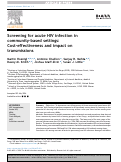 Cover page: Screening for acute HIV infection in community-based settings: Cost-effectiveness and impact on transmissions