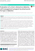 Cover page: Evaluation of a short, interactive diabetes self-management program by pharmacists for type 2 diabetes