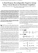 Cover page: A Dual-Purpose Reconfigurable Negative Group Delay Circuit Based on Distributed Amplifiers