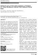 Cover page: Medical Costs of Oral Anticoagulants vs Warfarin for Atrial Fibrillation Patients with Different Stroke Risks