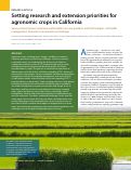 Cover page: Setting research and extension priorities for agronomic crops in California