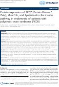 Cover page: Protein expression of PKCZ (Protein Kinase C Zeta), Munc18c, and Syntaxin-4 in the insulin pathway in endometria of patients with polycystic ovary syndrome (PCOS)