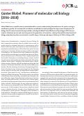 Cover page: Günter Blobel: Pioneer of molecular cell biology (1936–2018)