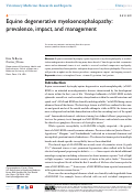 Cover page: Equine degenerative myeloencephalopathy: prevalence, impact, and management