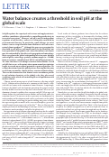 Cover page: Water balance creates a threshold in soil pH at the global scale