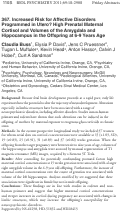 Cover page: Increased Risk for Affective Disorders Programmed in Utero? High Prenatal Maternal Cortisol and Volumes of the Amygdala and Hippocampus in the Offspring at 6-9 Years Age