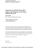 Cover page: Magnetometer/GPS/INS Demo 2002 Support and Mitigation of GPS Signal Blockage Research